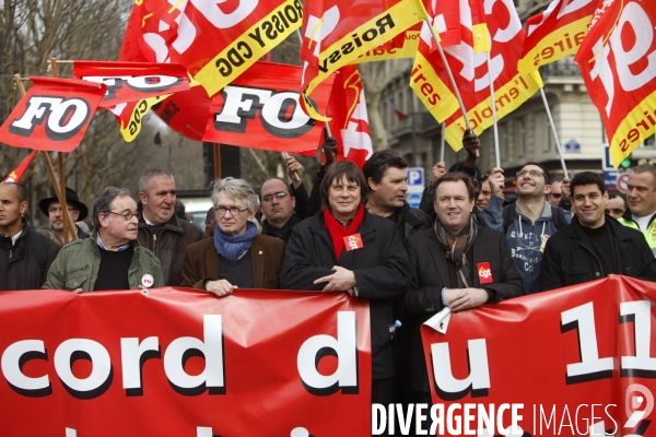 Manifestation contre l accord de  Sécurisation de l Emploi  à l appel de la CGT et de FO
