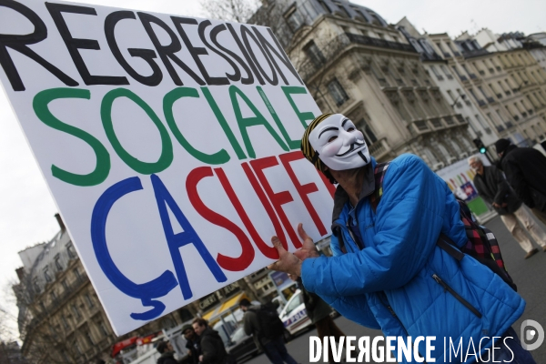 Manifestation contre l accord de  Sécurisation de l Emploi  à l appel de la CGT et de FO