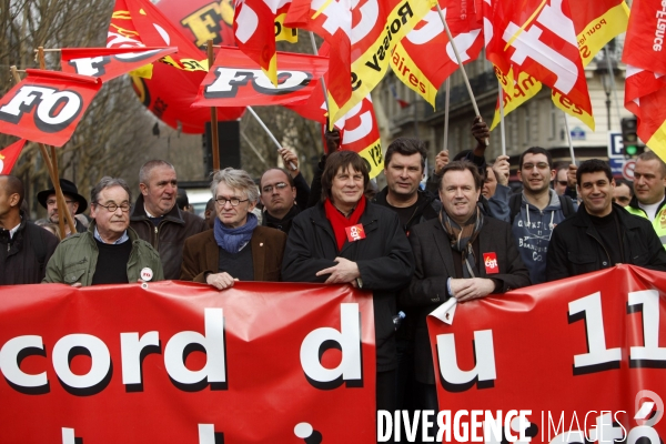 Manifestation contre l accord de  Sécurisation de l Emploi  à l appel de la CGT et de FO