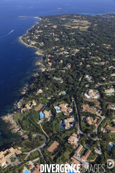 Vue aérienne du golfe de Saint Tropez