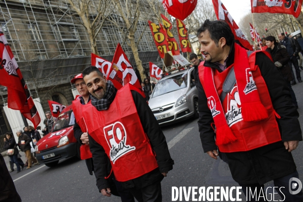 Manifestation contre l accord de  Sécurisation de l Emploi  à l appel de la CGT et de FO