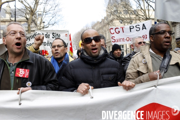 Manifestation contre l accord de  Sécurisation de l Emploi  à l appel de la CGT et de FO