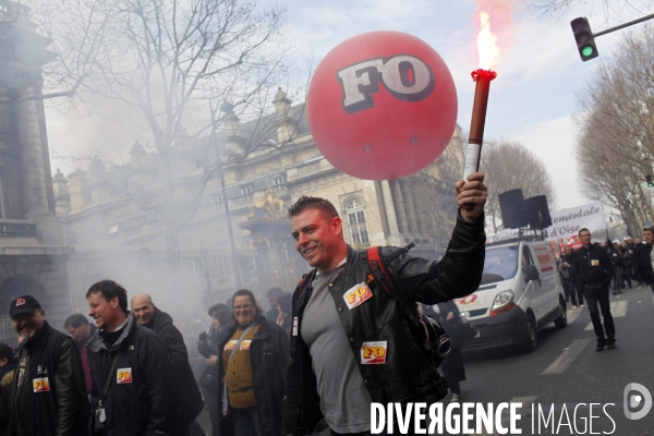 Manifestation contre l accord de  Sécurisation de l Emploi  à l appel de la CGT et de FO