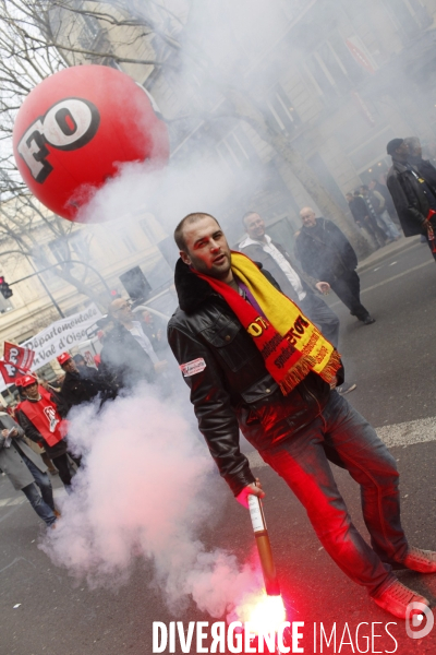 Manifestation contre l accord de  Sécurisation de l Emploi  à l appel de la CGT et de FO