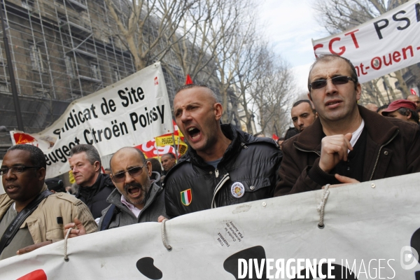 Manifestation contre l accord de  Sécurisation de l Emploi  à l appel de la CGT et de FO