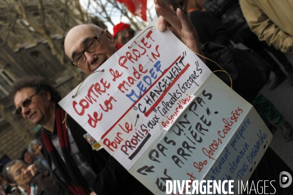 Manifestation contre l accord de  Sécurisation de l Emploi  à l appel de la CGT et de FO