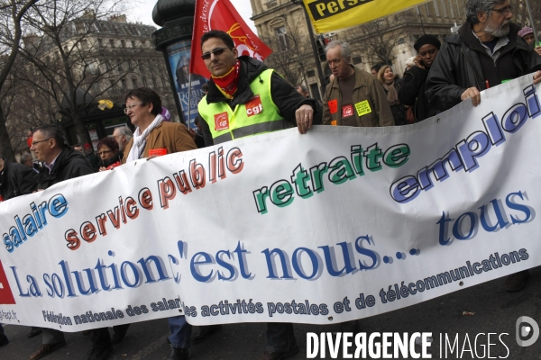 Manifestation contre l accord de  Sécurisation de l Emploi  à l appel de la CGT et de FO