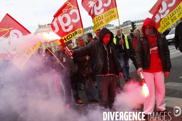 Manifestation contre l accord de  Sécurisation de l Emploi  à l appel de la CGT et de FO