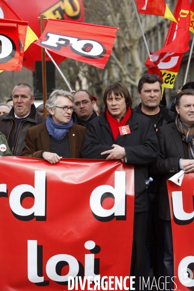 Manifestation contre l accord de  Sécurisation de l Emploi  à l appel de la CGT et de FO