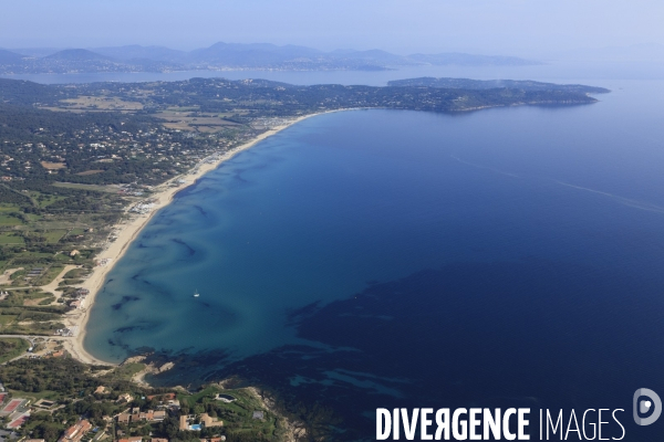 Vue aérienne du golfe de Saint Tropez