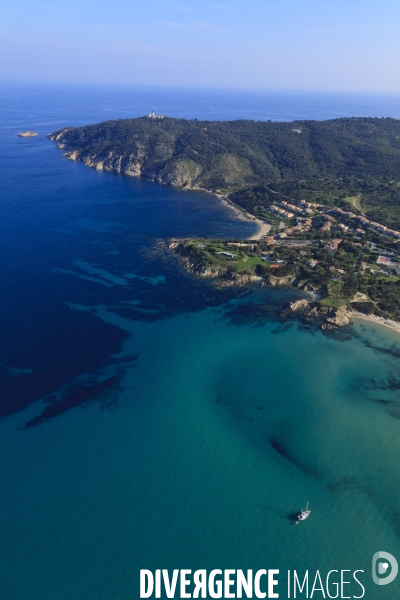 Vue aérienne du golfe de Saint Tropez