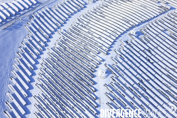 Vue aerienne de Provence sous la neige