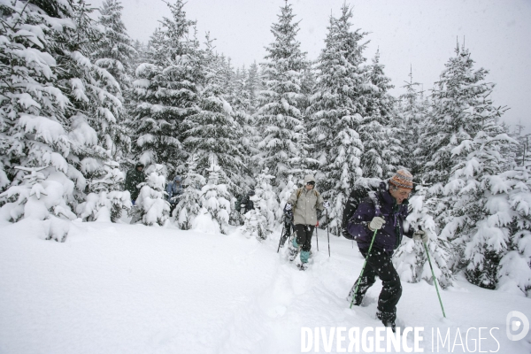 Randonnee en raquettes a neige en baviere