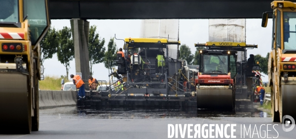 Réfection de chaussée d autoroute