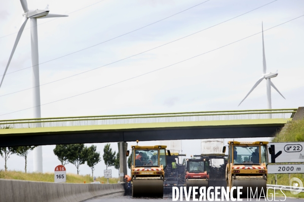 Réfection de chaussée d autoroute