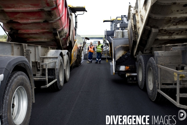 Réfection de chaussée d autoroute