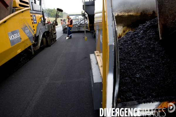 Réfection de chaussée d autoroute