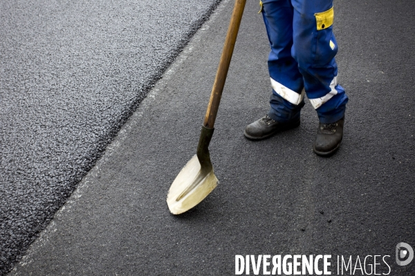 Réfection de chaussée d autoroute