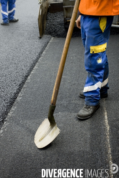 Réfection de chaussée d autoroute