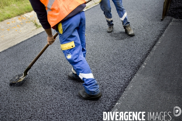 Réfection de chaussée d autoroute