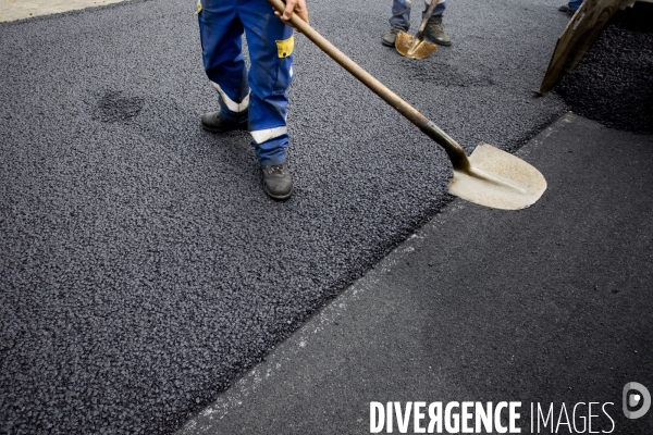 Réfection de chaussée d autoroute