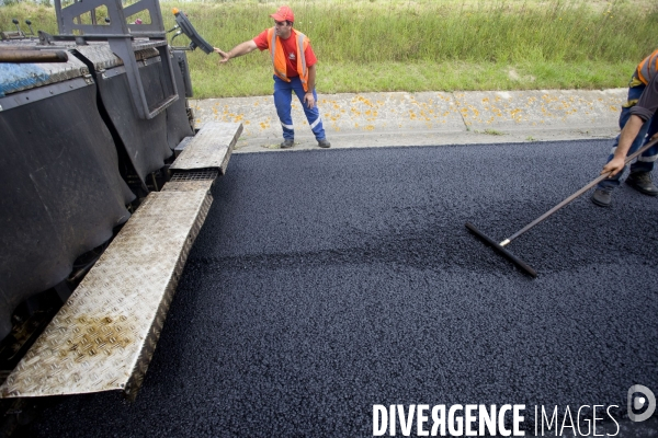 Réfection de chaussée d autoroute