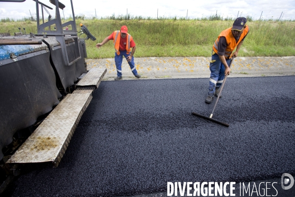 Réfection de chaussée d autoroute