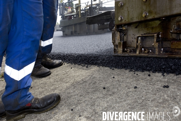 Réfection de chaussée d autoroute