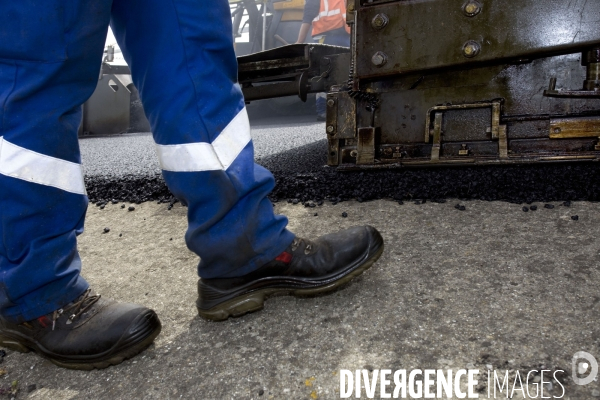 Réfection de chaussée d autoroute