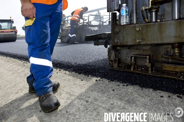 Réfection de chaussée d autoroute