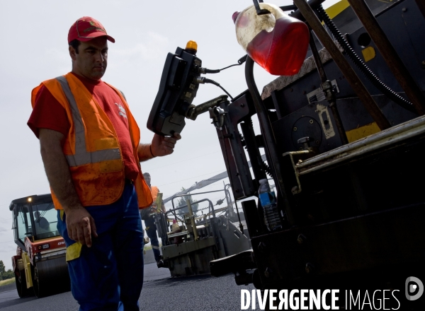 Réfection de chaussée d autoroute