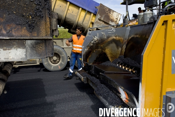 Réfection de chaussée d autoroute