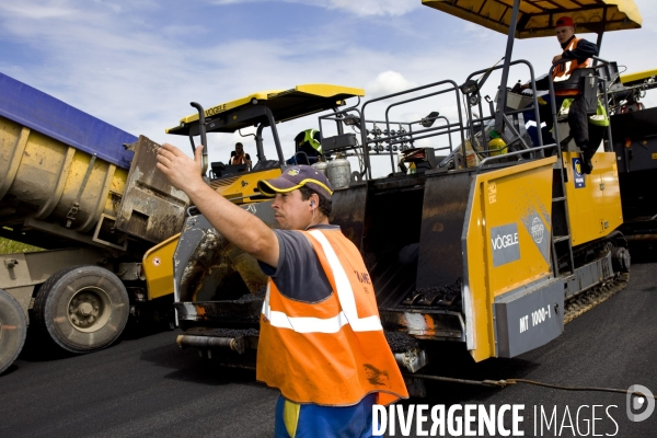 Réfection de chaussée d autoroute