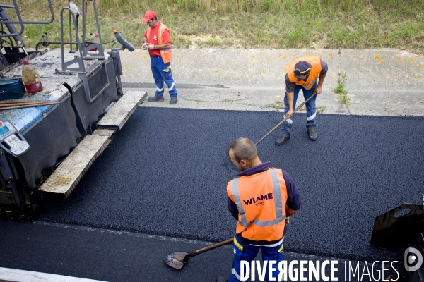 Réfection de chaussée d autoroute