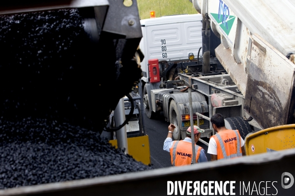 Réfection de chaussée d autoroute