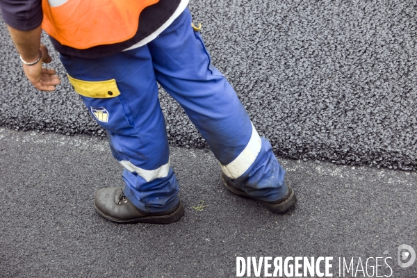 Réfection de chaussée d autoroute