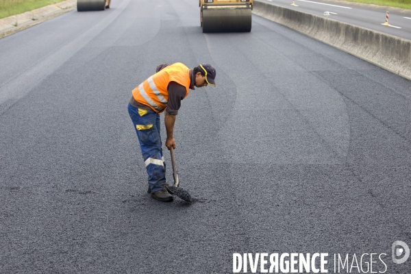 Réfection de chaussée d autoroute