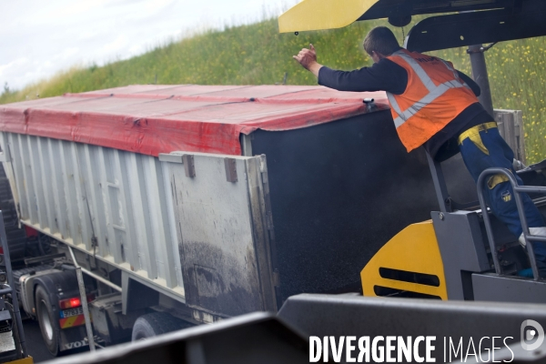 Réfection de chaussée d autoroute