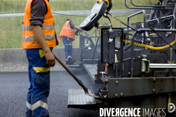 Réfection de chaussée d autoroute