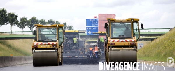 Réfection de chaussée d autoroute