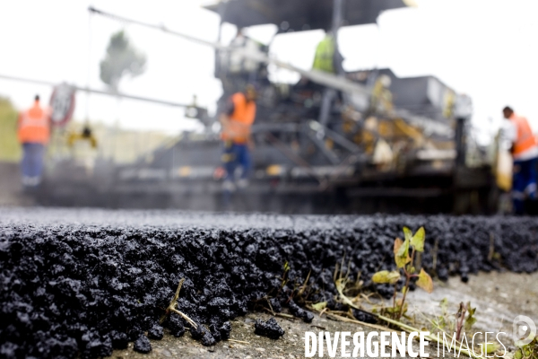 Réfection de chaussée d autoroute