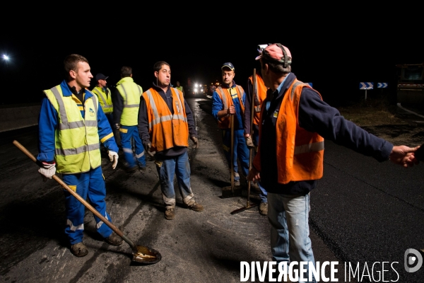 Réfection de chaussée d autoroute