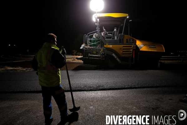 Réfection de chaussée d autoroute