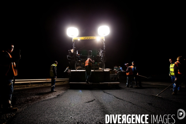 Réfection de chaussée d autoroute