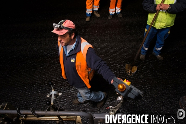 Réfection de chaussée d autoroute