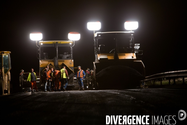 Réfection de chaussée d autoroute