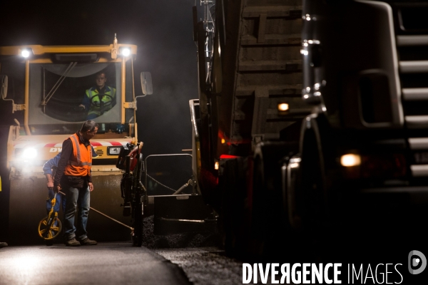 Réfection de chaussée d autoroute