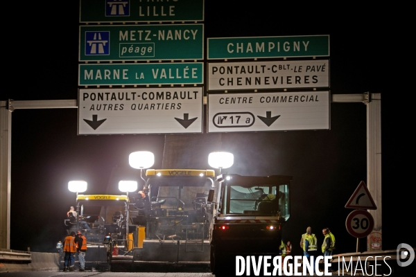 Réfection de chaussée d autoroute