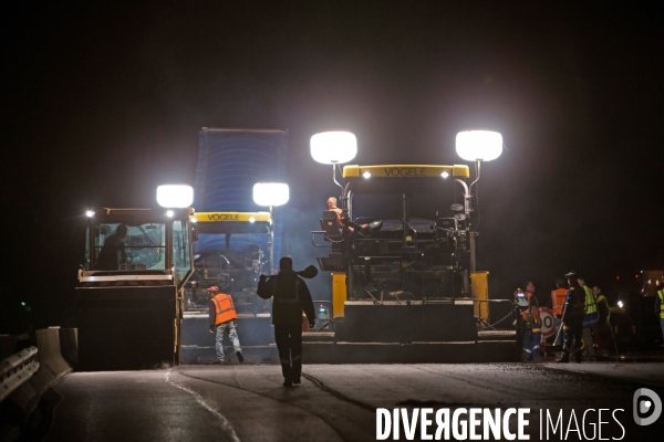 Réfection de chaussée d autoroute
