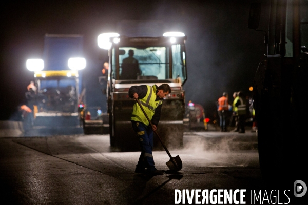 Réfection de chaussée d autoroute